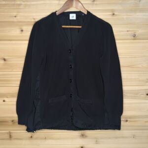 Cabi Sweater Womens Large Black #5143 Windbreaker Cardigan Button Front